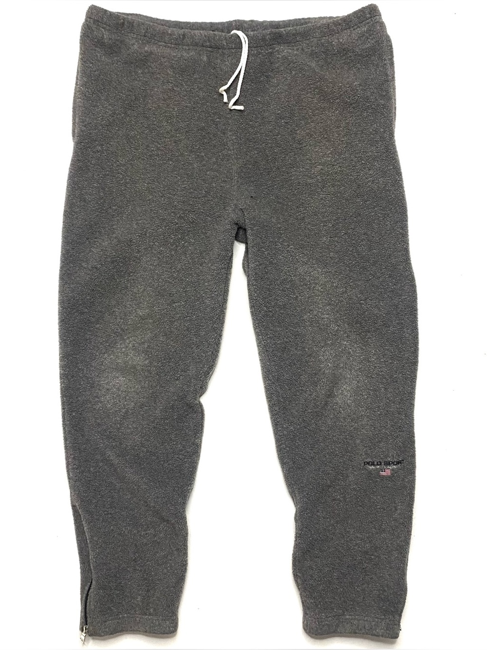 Vintage Polo Sport Ralph Lauren Mens Gray Fleece Jogger Sweatpants Embroidered L